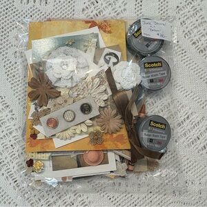 DIY Junk Journal Mystery Surprise Kit - ‘Brown’ Paper Ephemera Etc 100 + PIECES